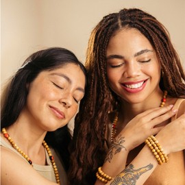 Luna Sundara Palo Santo Charm Bracelet Handmade in Peru Highly Aromatic and Spiritually Cleansing (Palo Santo Small)