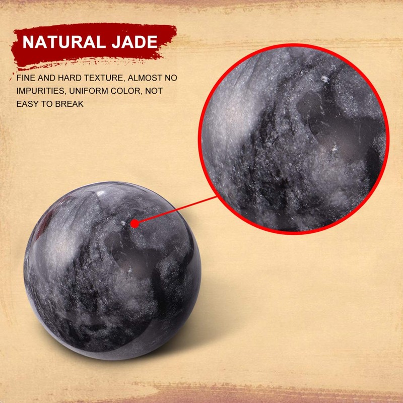 Healifty 1 Set/2PCS Chinese Exercise Baoding Balls Natural Jade Chinese