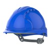 JSP AJF030-000-500 EVO2 Safety Helmet with Slip Ratchet, Vented, Blue