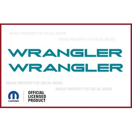 Decal Mods Fender Wrangler Small Side Logo Graphic fits Jeep Wrangler TJ (1997-2006) (Set of 2) (Turquoise/Teal) | SJ3Y2