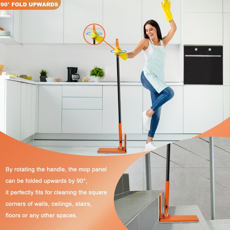JEHONN Dust Mop for Hardwood Floors, Broom Duster with Unique