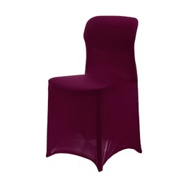 uxcell Stretch Polyester Spandex Chair Cover 85-105cm Flat Front Banquet Dining Chair Slipcovers for Wedding Party Banquet Decoration, Burgundy