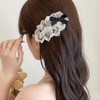 2Pcs Small Pearl Hair Clips with Beige Lace Sweet Hair