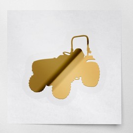 Decal Stickers of Tractor (Metallic Gold) (Set of 2) Luxury Weatherproof Vinyl Decal Stickers for Laptop Desktop Smartphone Car Dirt Bike Wall Room Mason Jar Bathtub Door - ANDVER1e77243GO