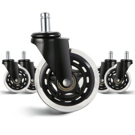VEVOR Set of 5 Office Chair Caster Swivel Wheels Replacement Heavy Duty 3 inch