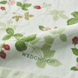 nishikawa TT33905601 Imabari Hand Towel, 13.4 x 13.8 inches (34 x 35 cm), Washable, 100% Cotton, Wedgewood, Wild Strawberry, Soft, Made in Japan, Green