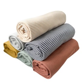 Hoppediz Premium Swaddling Blanket Made of Organic Cotton – Versatile Cuddly Blanket & Baby Blanket, Ideal as a Comforter Blanket, First Blanket & Cuddle Cloth, Rosemary White