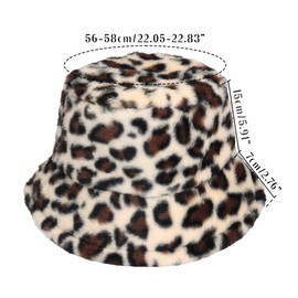 Manfnee Leopard Bucket Hat PU Leather Bucket Hats Sun Hat Reversible Packable Fishing Cap for Women Men, B3
