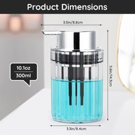 Segbeauty Foaming Soap Dispenser, 2Pcs 300ml Shampoo and Conditioner Dispenser, Foaming Pump Bottle, Empty and Refillable, in Plastic, for Kitchen Decor (Transparent)