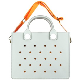 EVA Waterproof Beach Bag for Women - Lightweight Sand-proof Shoulder Tote, Quick-Dry for Pool Swim Gym Travel, 10.9×8.5×3 Inches, Multi-Color (Gray)