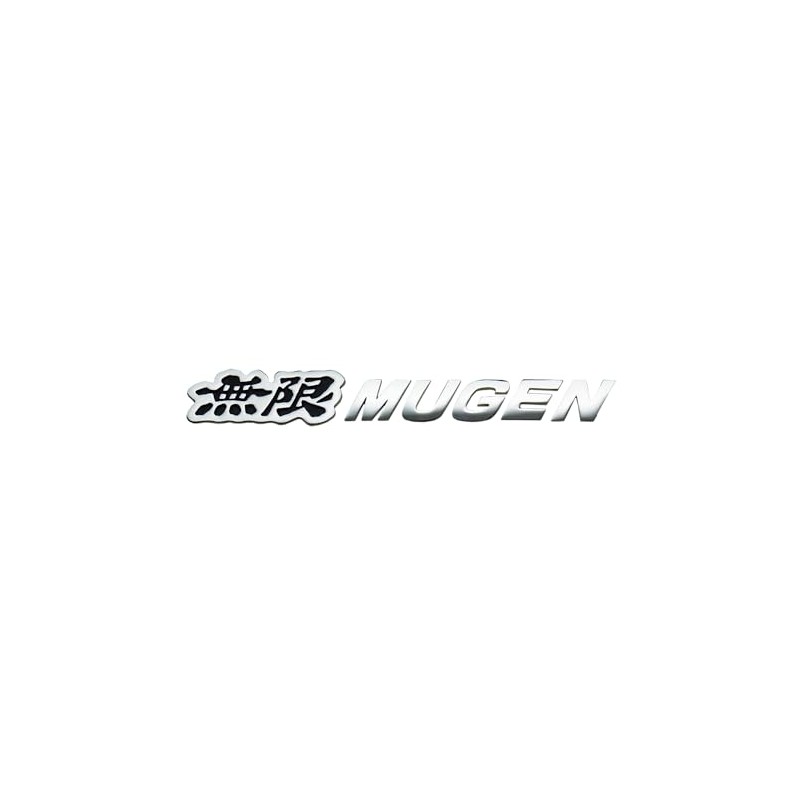 Mugen Infinity Metal Logo Emblem [Chrome Plated/Black] 0.8 x 6.5