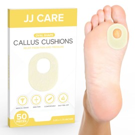 [Caja de 50] Cojines de callo, almohadillas ovaladas para pies, almohadillas de fieltro suave para aliviar el dolor y el cuidado de los pies, cojines autoadhesivos para pies callosos, protectores callos de grado médico