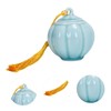 GRIRIW Pumpkin Spice Tea Canister Ceramic Tea Tin Mini Storage