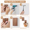 KYIAANY Foldable Wall Hooks 2Pack: Rustic Wooden Coat Hooks Mounted