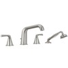 Bathtub Faucet Brushed Nickel Brass Bathroom 4 Hole