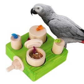 YOOSO WING Birdie Puzzle Feeder - Interactive Foraging Toy for Parrots, Parakeets, Cockatiels, Conures | Mental Enrichment & Stimulation Game to Prevent Boredom (Green)