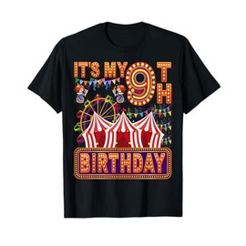 It's My 9th Birthday Circus Carnival Birthday Party Decor T-Shirt