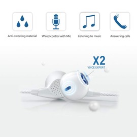 CBGGQ Headphone Heavy Bass Stereo Earphones Earbuds Noise Isolating Tangle Free Headsets in Ear Headphones with Remote & Microphone,for iOS and Android,Laptops,Gaming(Black+White+Pink+Green 4 Pack)