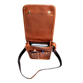 ALASKA EXPORTS Mens Messenger Bag Leather Sling Satchel For Travel Work & Office | Crossbody Bags | Shoulder Satchels | Handbag (Brown) (9" X 11" X 3" Inches)
