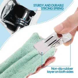 Clothes Pins Heavy Duty 30 Pack - 2.17 Inch Metal Chip Clips, Clothespins for Photo Drying Clothesline Laundry Sock, Bag Clips for Food Kitchen Stainless Steel with Rubber, White