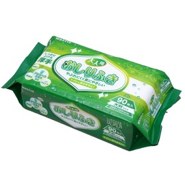 WS5115 Wet Wipes for Adults, 90 Pieces, Thick, Large Size, Non-Flushable Type