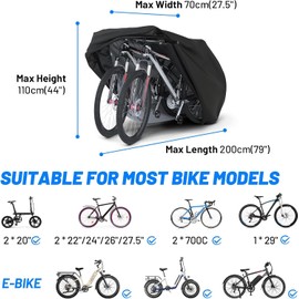 Funda para bici,-cubre bicicletas exterior a prueba de lluvia,rayos UV y nieve con orificio para cerradura antirrobo y bolsa de almacenamiento para bicicleta de montaña,carretera,eléctrica y urbana