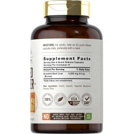 Grass Fed Beef Liver Capsules 4500Mg | 250 Count | Desiccated Supplement | No...
