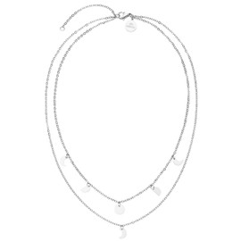 Purelei® Luna Kette Damen (Silber) – Halskette Damen aus langlebigem Edelstahl – Wasserfeste Kette mit Anhänger – 40-45 cm Länge verstellbar – Halskette für deinen individuellen Look