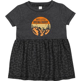 inktastic Dad's Little Hiking Buddy Infant Dress 12 Months Vintage Smoke with Leopard Print 46257