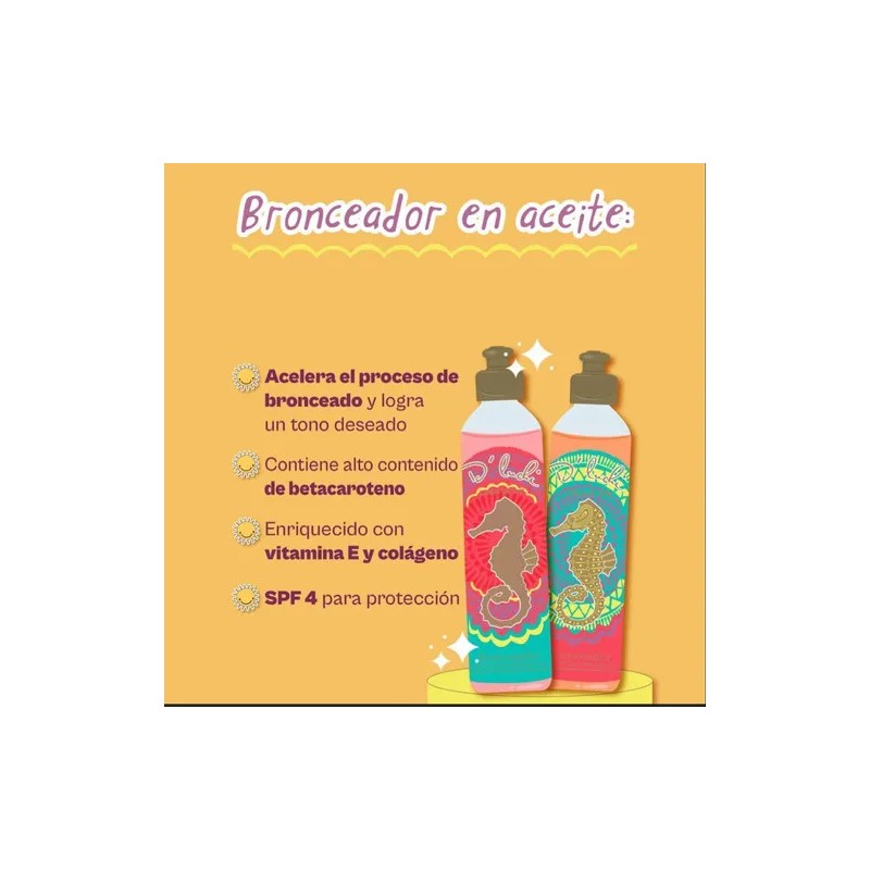Aceite Bronceador Coco D'Luchi Línea De Sol SPF 4 250