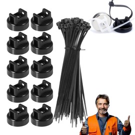 Magnetic Holders Heavy Duty Cable Zip Tie Mount & Cable Clip 10PCS 22MM Black Plastic Cord Holder Organizers with 100PCS Wire Strap for Wall Desk Management Water-Resistant Cord Organizer Tool Kit