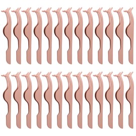 26 Pieces False Eyelashes Applicator Tool - FEITA Professional Falses Eyelash Extension Stainless Steel Clip Remover Tweezers for Lashes Application and Removal Supplies (Rose Gold)