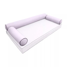 Unbranded |SLIPCOVER ONLY| S6 Contrast Piped Trim Bolster SlipCover Crib Size 50"x8" AD107