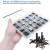440 Pcs Slotted Spring Pin, Roll Pins, Assortment Set Steel,