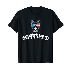 Catturd Funny Cat Lover Patriotic Cat Mom Cats Dad Pet Owner T-Shirt, black