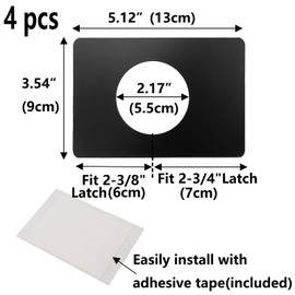 Semetal Door Lock Reinforcement Plate (4-Pack) - Door Repair & Anti-Kick Plate for Knob, Lever, and Deadbolt - Black Fixing Guard Filler Plate