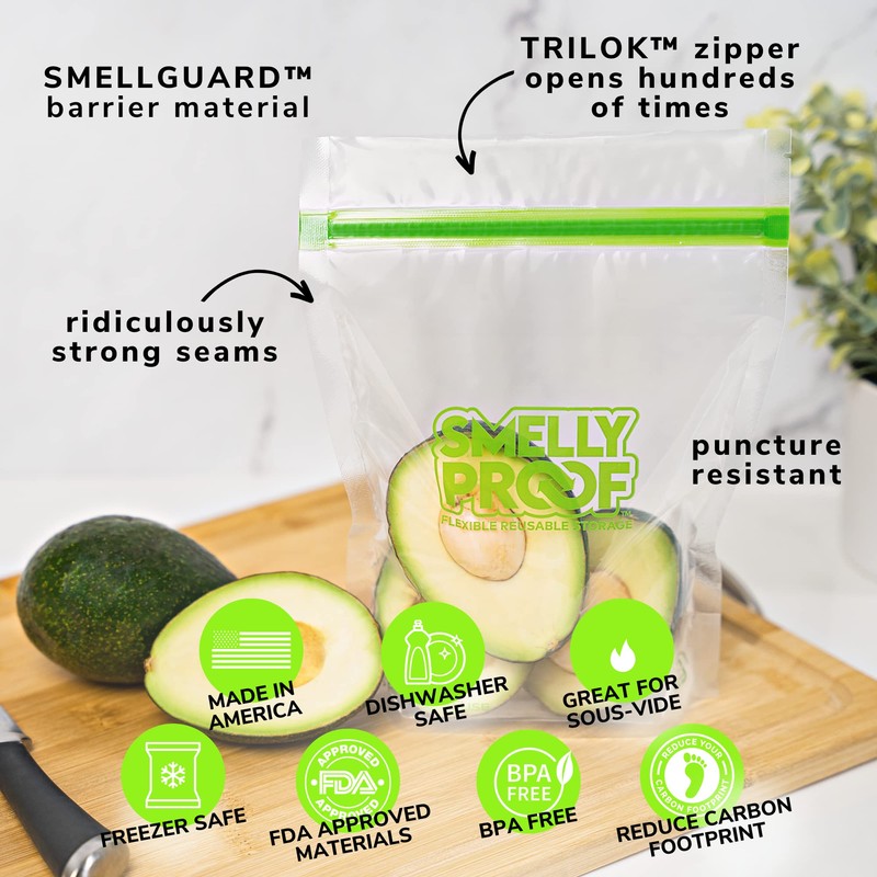 Smelly Proof 10 x Expandable Stand & Fill REUSABLE Storage
