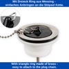 Universal Plug with Chain, Pack of 3, Black, Diameter 41