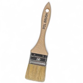 2 Inch Flat Paint Brush - High European Quality - Natural Bristles - for Home, Wood, Walls, Art, Trim & Furniture - for Acrylic, Oil, Stain, Chalk & Latex Paints