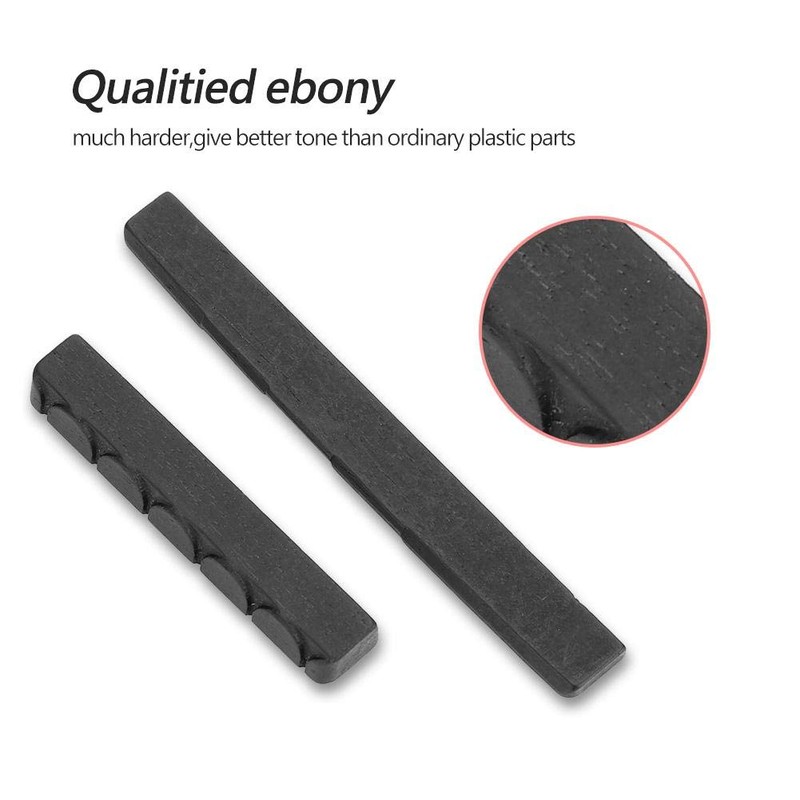 Guitar Nut and Saddle Kit, 1 Set Ebony Nut and
