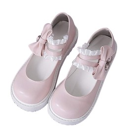 BB BEROBELLO FASHION IS AN ATTITUDE Japanese Sweet Lolita Flat Shoes Maid Cosplay Mary Jane Shoes, Pink, 8