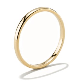 NOKMIT 2mm Gold Wedding Bands for Women Men Tungsten Dainty Gold Dome Rings Thumb Pinky Ring High Polish Non Tarnish Comfort Fit Size 4-12(2mm,8)