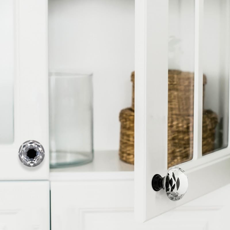 Ravinte Pack of 10 Crystal Drawer Knobs and Handles, Clear