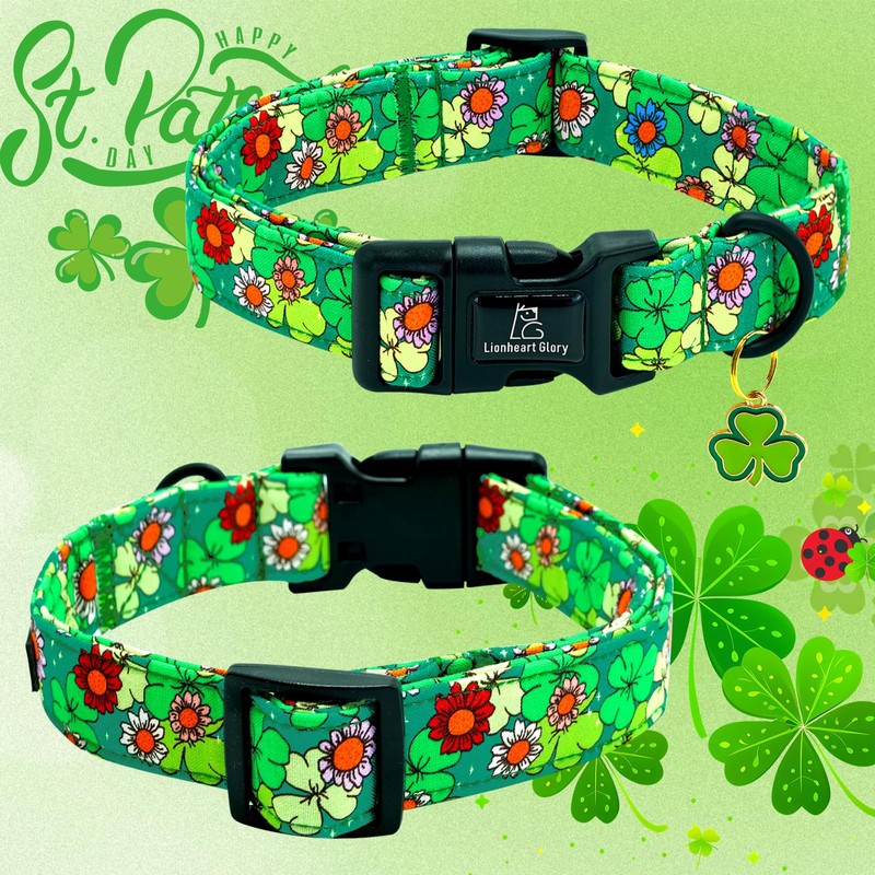 Lionheart glory Lionheart glory St. Patrick's Day Dog Collar-Lucky Clover