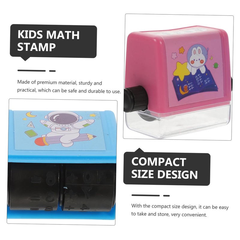 KONTONTY 4 Sets Compact Math Stamps Lovely Roller Stamps for