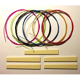 Generic Multi Colored Nylon Classical Guitar Strings Set Normal Color on Copper Wound Plus 5 pcs Plastic Ivory Saddles
