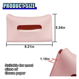 Car Visor Tissue Holder - Leather Tissue Box Holders Car Mask Dispenser - Hanging Car Napkin Holder Auto Tissues Dispenser - Rectangular Mask Holders Sun Visor Accessory for Vehicles (Pink)