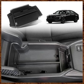Muslogy for Accord 2025 2024 2023 Center Console Organizer Armrest Storage Box Divider Insert Tray Compatible with Honda Accord Accessories LX EX Sport Hybrid EX-L Sport-L Touring (V1 with Card Slot)