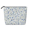 MINIOZE Little Blue Flower Makeup Bag Travel Cosmetic Bag Organizer