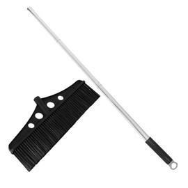PACKOVE Wide Detachable Broom for Outdoor Use Heavy Duty Sanitation Cleaner with Long Handle Durable Stainless Steel Construction for Efficient Garage and Garden Sweeping